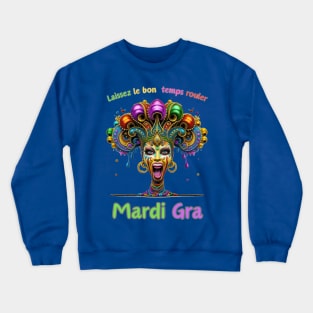 "Vintage Mardi Gras Vibes: Retro Beads Delight" - Cajun Party New Orleans Crewneck Sweatshirt